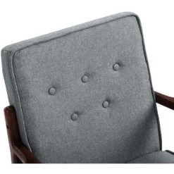 HOMCOM Fauteuil Lounge Style Néo-rétro Structure Acier Noir Accoudoirs Bois Hévéa Revêtement Tissu Aspect Lin Gris - Gris 10 HOMCOM Fauteuil Lounge Style Néo-rétro Structure Acier Noir Accoudoirs Bois Hévéa Revêtement Tissu Aspect Lin Gris - Gris -France HOMCOM Soldes 2022 72276197 4