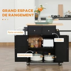 HOMCOM Desserte De Cuisine Multi Rangements 2 Tiroirs Placard 2 Portes Avec étagère 3 Range-bouteilles Porte-torchons MDF Noir Hévéa - Noir 11 HOMCOM Desserte De Cuisine Multi Rangements 2 Tiroirs Placard 2 Portes Avec étagère 3 Range-bouteilles Porte-torchons MDF Noir Hévéa - Noir -France HOMCOM Soldes 2022 72276219 5