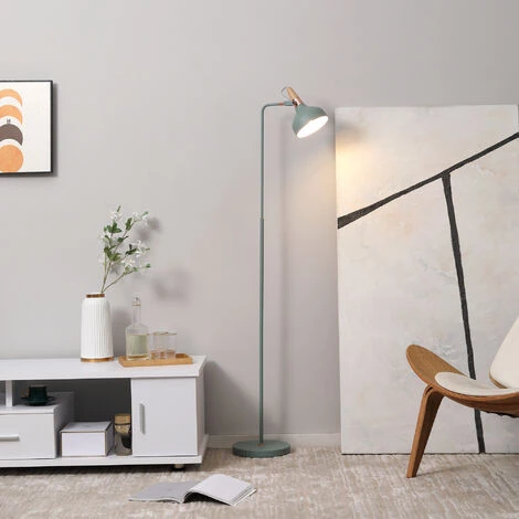 HOMCOM Lampadaire Design Néo-rétro Max. 40 W 160H Cm Tête Inclinable Réglable Interrupteur Pied Piètement Structure Acier Bleu - Bleu 4 HOMCOM Lampadaire Design Néo-rétro Max. 40 W 160H Cm Tête Inclinable Réglable Interrupteur Pied Piètement Structure Acier Bleu - Bleu – Image 2