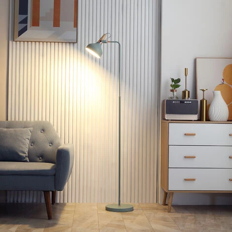 HOMCOM Lampadaire Design Néo-rétro Max. 40 W 160H Cm Tête Inclinable Réglable Interrupteur Pied Piètement Structure Acier Bleu - Bleu 6 HOMCOM Lampadaire Design Néo-rétro Max. 40 W 160H Cm Tête Inclinable Réglable Interrupteur Pied Piètement Structure Acier Bleu - Bleu – Image 4