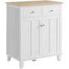 HOMCOM Buffet Multi-rangement 2 Portes Avec étagère 2 Tiroirs Coulissants Panneaux Particules Blanc Aspect Bois Clair - Blanc 2 HOMCOM Buffet Multi-rangement 2 Portes Avec étagère 2 Tiroirs Coulissants Panneaux Particules Blanc Aspect Bois Clair - Blanc -France HOMCOM Soldes 2022 72276228 1