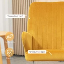 HOMCOM Fauteuil à Bascule Grand Confort Accoudoirs Assise Dossier Garnissage Mousse Haute Densité Tissu Polaire Moutarde - Moutarde 11 HOMCOM Fauteuil à Bascule Grand Confort Accoudoirs Assise Dossier Garnissage Mousse Haute Densité Tissu Polaire Moutarde - Moutarde -France HOMCOM Soldes 2022 72276230 5