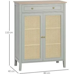 HOMCOM Meuble à Chaussures Style Bohème Chic - 2 Portes 2 étagères Réglables Tiroir - MDF Vert D'eau Aspect Chêne Clair Rotin - Vert 9 HOMCOM Meuble à Chaussures Style Bohème Chic - 2 Portes 2 étagères Réglables Tiroir - MDF Vert D'eau Aspect Chêne Clair Rotin - Vert -France HOMCOM Soldes 2022 72276240 3