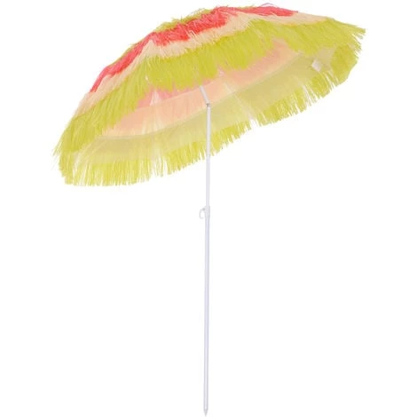 HOMCOM Parasol De Plage Jardin Design Hawai Multicouleur 160 Cm - Multicolore 3 HOMCOM Parasol De Plage Jardin Design Hawai Multicouleur 160 Cm - Multicolore