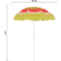 HOMCOM Parasol De Plage Jardin Design Hawai Multicouleur 160 Cm - Multicolore 9 HOMCOM Parasol De Plage Jardin Design Hawai Multicouleur 160 Cm - Multicolore -France HOMCOM Soldes 2022 723672 3