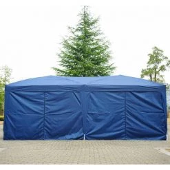 HOMCOM Tonnelle Tente De Reception Pliante Pavillon Chapiteau Barnum 5,91L X 2,97l X 2,55H Cm Bleu Cote Demontables -France HOMCOM Soldes 2022 723675 4