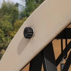 HOMCOM Balancelle De Jardin 2 Places Grand Confort Coussins D'assise Et Dossier Fournis Accoudoirs Pare-soleil Sable -France HOMCOM Soldes 2022 723758 5