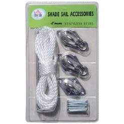HOMCOM Kit De Montage Accessoires De Fixation En Inox Pour Voile D'ombrage - Gris