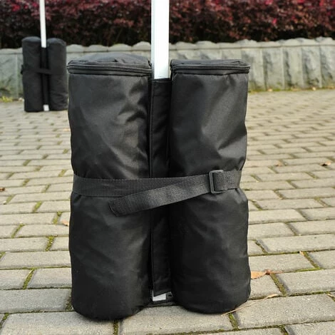 HOMCOM Lot 4 Sacs De Lestage De Fixation Pour Tonnelle Parasol Pavillon Volume Max. 15kg Noir - Gris 6 HOMCOM Lot 4 Sacs De Lestage De Fixation Pour Tonnelle Parasol Pavillon Volume Max. 15kg Noir - Gris – Image 4