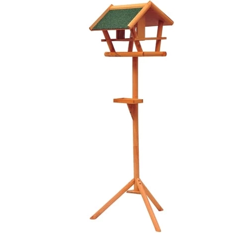 HOMCOM Mangeoire Sur Pied Nichoir A Plateau Station A Oiseaux Bois Pour Exterieur 150cm - Marron 4 HOMCOM Mangeoire Sur Pied Nichoir A Plateau Station A Oiseaux Bois Pour Exterieur 150cm - Marron – Image 2