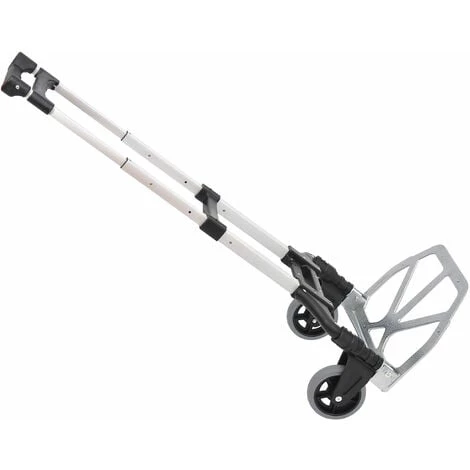 HOMCOM Chariot Diable Pliable Leger Telescopique Charge 70kg En Aluminium Argent-noir 3 HOMCOM Chariot Diable Pliable Leger Telescopique Charge 70kg En Aluminium Argent-noir