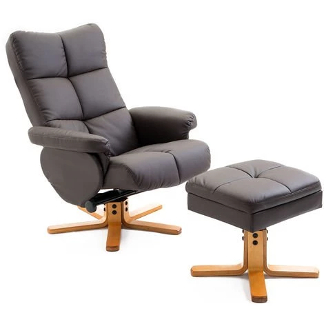 HOMCOM Fauteuil Relax Inclinable Style Contemporain Repose-pieds Coffre Rangement Revêtement Synthétique Acier Bois Chocolat - Marron 3 HOMCOM Fauteuil Relax Inclinable Style Contemporain Repose-pieds Coffre Rangement Revêtement Synthétique Acier Bois Chocolat - Marron