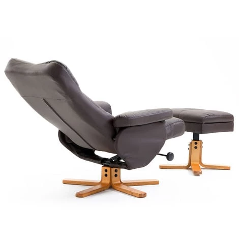 HOMCOM Fauteuil Relax Inclinable Style Contemporain Repose-pieds Coffre Rangement Revêtement Synthétique Acier Bois Chocolat - Marron 7 HOMCOM Fauteuil Relax Inclinable Style Contemporain Repose-pieds Coffre Rangement Revêtement Synthétique Acier Bois Chocolat - Marron – Image 5