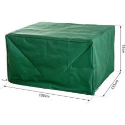 HOMCOM Housse De Protection Etanche Pour Meuble Salon De Jardin Rectangulaire 135L X 135l X 75H Cm Vert - Vert 9 HOMCOM Housse De Protection Etanche Pour Meuble Salon De Jardin Rectangulaire 135L X 135l X 75H Cm Vert - Vert -France HOMCOM Soldes 2022 736184 3