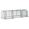 HOMCOM Serre De Jardin Tunnel Tente Bâche 3L X 1l X 0,8H M Tube En Acier Transparent