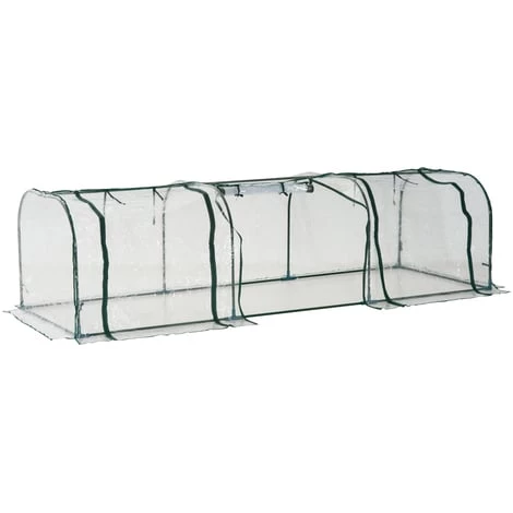 HOMCOM Serre De Jardin Tunnel Tente Bâche 3L X 1l X 0,8H M Tube En Acier Transparent 3 HOMCOM Serre De Jardin Tunnel Tente Bâche 3L X 1l X 0,8H M Tube En Acier Transparent