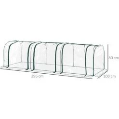 HOMCOM Serre De Jardin Tunnel Tente Bâche 3L X 1l X 0,8H M Tube En Acier Transparent 10 HOMCOM Serre De Jardin Tunnel Tente Bâche 3L X 1l X 0,8H M Tube En Acier Transparent -France HOMCOM Soldes 2022 747962 4
