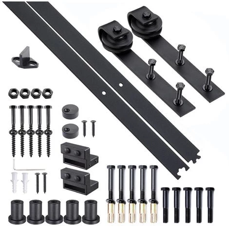 HOMCOM Kit De Porte Coulissante Système Galandage Pour Porte D'une épaisseur De 35-45 Mm Et Largeur Max. 1 M Charge Max. 100 Kg Acier Brun Foncé 2 HOMCOM Kit De Porte Coulissante Système Galandage Pour Porte D'une épaisseur De 35-45 Mm Et Largeur Max. 1 M Charge Max. 100 Kg Acier Brun Foncé