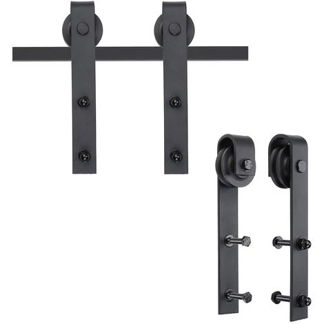 HOMCOM Kit De Porte Coulissante Système Galandage Pour Porte D'une épaisseur De 35-45 Mm Et Largeur Max. 1 M Charge Max. 100 Kg Acier Brun Foncé 5 HOMCOM Kit De Porte Coulissante Système Galandage Pour Porte D'une épaisseur De 35-45 Mm Et Largeur Max. 1 M Charge Max. 100 Kg Acier Brun Foncé – Image 4