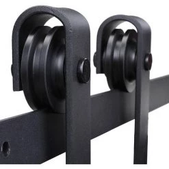 HOMCOM Kit De Porte Coulissante Système Galandage Pour Porte D'une épaisseur De 35-45 Mm Et Largeur Max. 1 M Charge Max. 100 Kg Acier Brun Foncé 10 HOMCOM Kit De Porte Coulissante Système Galandage Pour Porte D'une épaisseur De 35-45 Mm Et Largeur Max. 1 M Charge Max. 100 Kg Acier Brun Foncé -France HOMCOM Soldes 2022 7598295 5