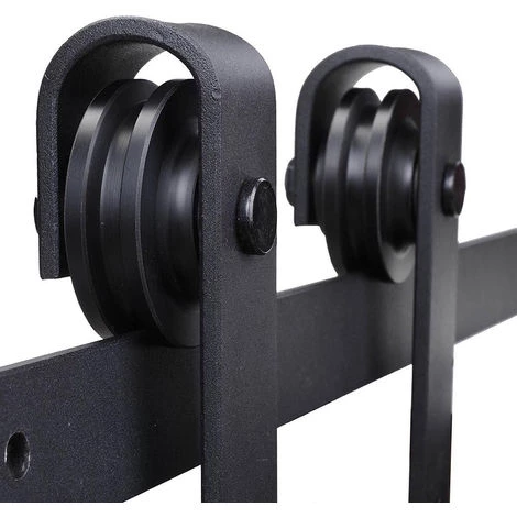 HOMCOM Kit De Porte Coulissante Système Galandage Pour Porte D'une épaisseur De 35-45 Mm Et Largeur Max. 1 M Charge Max. 100 Kg Acier Brun Foncé 6 HOMCOM Kit De Porte Coulissante Système Galandage Pour Porte D'une épaisseur De 35-45 Mm Et Largeur Max. 1 M Charge Max. 100 Kg Acier Brun Foncé – Image 5