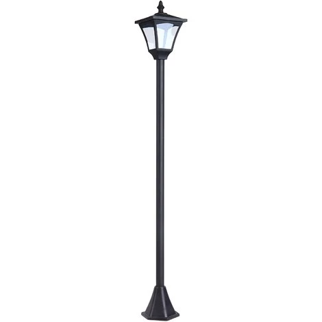 HOMCOM Outsunny Luminaire Extérieur Solaire Lampadaire Lanterne Classique LED 10 Lm Dim. 15L X 15l X 120H Cm Noir - Noir 3 HOMCOM Outsunny Luminaire Extérieur Solaire Lampadaire Lanterne Classique LED 10 Lm Dim. 15L X 15l X 120H Cm Noir - Noir
