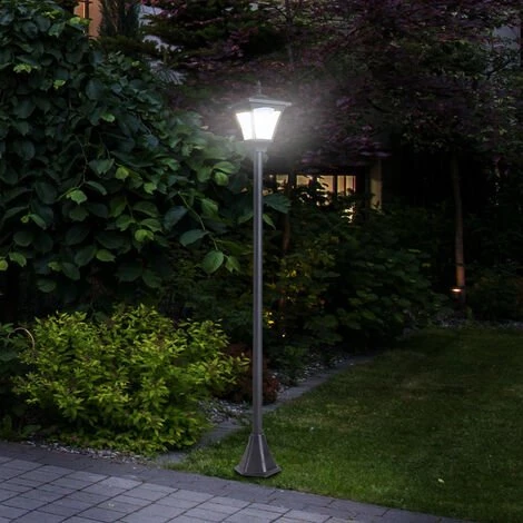 HOMCOM Outsunny Luminaire Extérieur Solaire Lampadaire Lanterne Classique LED 10 Lm Dim. 15L X 15l X 120H Cm Noir - Noir 4 HOMCOM Outsunny Luminaire Extérieur Solaire Lampadaire Lanterne Classique LED 10 Lm Dim. 15L X 15l X 120H Cm Noir - Noir – Image 2