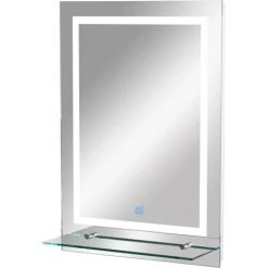 HOMCOM Miroir Lumineux LED 22 W Interrupteur Tactile étagère Intégrée 50L X 4l X 70H Cm - Blanc