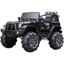 HOMCOM Voiture 4x4 électrique 12 V + Télécommande 128L X 78l X 76H Cm Enfants 3 à 8 Ans Effets Lumineux Sonores Lecteur MP3 Noir - Noir