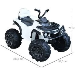 HOMCOM Voiture 4x4 Quad Buggy électrique Enfant 3 à 6 Ans Effets Lumineux Musique V. Max. 3 Km/h Batterie Rechargeable Lecteur MP3 Multifonction Blanc 9 HOMCOM Voiture 4x4 Quad Buggy électrique Enfant 3 à 6 Ans Effets Lumineux Musique V. Max. 3 Km/h Batterie Rechargeable Lecteur MP3 Multifonction Blanc -France HOMCOM Soldes 2022 8482430 3