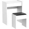 HOMCOM Coiffeuse Table De Maquillage Avec Tabouret Miroir Rabattable 9 + 1 Compartiments Intégrés 60L X 40l X 79H Cm Blanc Noir - Blanc 2 HOMCOM Coiffeuse Table De Maquillage Avec Tabouret Miroir Rabattable 9 + 1 Compartiments Intégrés 60L X 40l X 79H Cm Blanc Noir - Blanc -France HOMCOM Soldes 2022 8505276 1