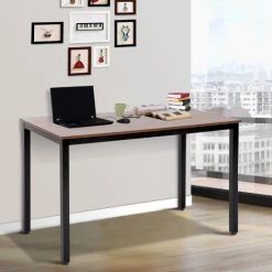 HOMCOM Table Bureau Informatique Grand Plateau 120L X 60l X 74H Cm Panneaux Particules Noyer Métal Noir - Marron 8 HOMCOM Table Bureau Informatique Grand Plateau 120L X 60l X 74H Cm Panneaux Particules Noyer Métal Noir - Marron -France HOMCOM Soldes 2022 8612361 2