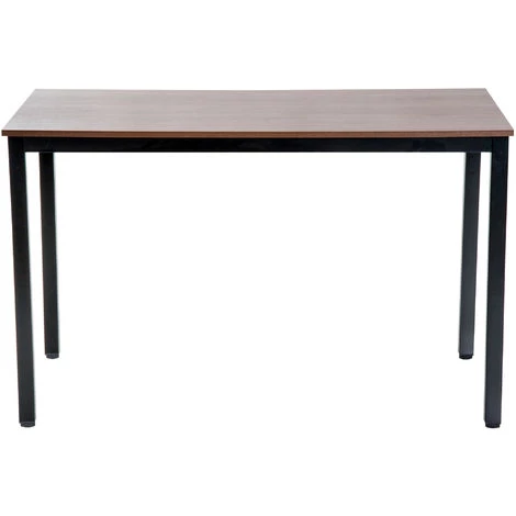 HOMCOM Table Bureau Informatique Grand Plateau 120L X 60l X 74H Cm Panneaux Particules Noyer Métal Noir - Marron 7 HOMCOM Table Bureau Informatique Grand Plateau 120L X 60l X 74H Cm Panneaux Particules Noyer Métal Noir - Marron – Image 5