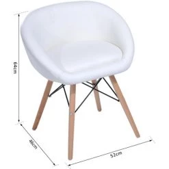 HOMCOM Chaise Design Scandinave - Chaise De Salon Ou Cuisine - Pieds Effilés Bois Massif - Revêtement Synthétique PU Blanc - Blanc 10 HOMCOM Chaise Design Scandinave - Chaise De Salon Ou Cuisine - Pieds Effilés Bois Massif - Revêtement Synthétique PU Blanc - Blanc -France HOMCOM Soldes 2022 8612398 4