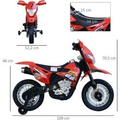 HOMCOM Motocross électrique 35 W Enfant 3 à 6 Ans Dim. 109L X 52,5l X 70,5H Cm Roulettes Amovibles Rouge - Rouge 9 HOMCOM Motocross électrique 35 W Enfant 3 à 6 Ans Dim. 109L X 52,5l X 70,5H Cm Roulettes Amovibles Rouge - Rouge -France HOMCOM Soldes 2022 8628022 3