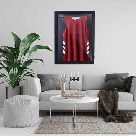 HOMCOM Frame Box T-frame Cadre Pour Maillot Porte Acrylique Doublure Interne Feutre 60L X 7l X 80H Cm Noir - Noir 4 HOMCOM Frame Box T-frame Cadre Pour Maillot Porte Acrylique Doublure Interne Feutre 60L X 7l X 80H Cm Noir - Noir – Image 2