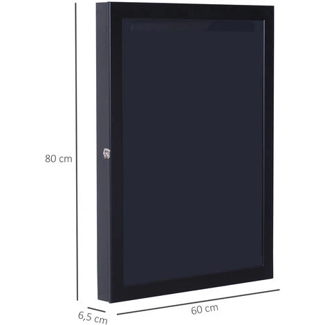 HOMCOM Frame Box T-frame Cadre Pour Maillot Porte Acrylique Doublure Interne Feutre 60L X 7l X 80H Cm Noir - Noir 5 HOMCOM Frame Box T-frame Cadre Pour Maillot Porte Acrylique Doublure Interne Feutre 60L X 7l X 80H Cm Noir - Noir – Image 3