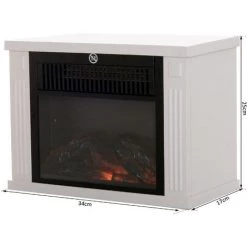 HOMCOM Cheminée électrique Poêle Style Contemporain Thermostat 600-1200 W Blanc - Blanc -France HOMCOM Soldes 2022 8633778 3
