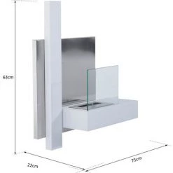 HOMCOM Cheminée Bioéthanol Murale Design Bauhaus 1 Brûleur 1,5 L 75L X 22l X 63H Cm Couverture 20-25 M² Acier Blanc Inox. Brossé 9 HOMCOM Cheminée Bioéthanol Murale Design Bauhaus 1 Brûleur 1,5 L 75L X 22l X 63H Cm Couverture 20-25 M² Acier Blanc Inox. Brossé -France HOMCOM Soldes 2022 8678994 3