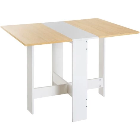 HOMCOM Table De Cuisine Pliable 103L X 76l X 74H Cm Panneaux Particules Bicolore Chêne Blanc 3 HOMCOM Table De Cuisine Pliable 103L X 76l X 74H Cm Panneaux Particules Bicolore Chêne Blanc