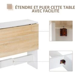 HOMCOM Table De Cuisine Pliable 103L X 76l X 74H Cm Panneaux Particules Bicolore Chêne Blanc 10 HOMCOM Table De Cuisine Pliable 103L X 76l X 74H Cm Panneaux Particules Bicolore Chêne Blanc -France HOMCOM Soldes 2022 8678998 4