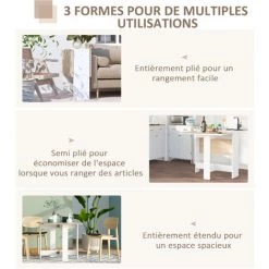 HOMCOM Table De Cuisine Pliable 103L X 76l X 74H Cm Panneaux Particules Bicolore Chêne Blanc 11 HOMCOM Table De Cuisine Pliable 103L X 76l X 74H Cm Panneaux Particules Bicolore Chêne Blanc -France HOMCOM Soldes 2022 8678998 5