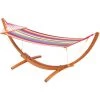 HOMCOM Hamac De Jardin Avec Support En Bois Hamac Sur Pied 1 Personne Charge Max. 120 Kg - Multicolore 2 HOMCOM Hamac De Jardin Avec Support En Bois Hamac Sur Pied 1 Personne Charge Max. 120 Kg - Multicolore -France HOMCOM Soldes 2022 877714 1