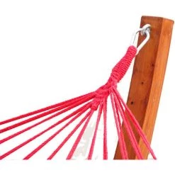 HOMCOM Hamac De Jardin Avec Support En Bois Hamac Sur Pied 1 Personne Charge Max. 120 Kg - Multicolore -France HOMCOM Soldes 2022 877714 5