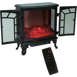 HOMCOM Cheminée Electrique Poêle Style Néo-rétro 2 Portes Télécommande Minuterie 1000/2000 W LED Luminosité Réglable Noir - Noir 10 HOMCOM Cheminée Electrique Poêle Style Néo-rétro 2 Portes Télécommande Minuterie 1000/2000 W LED Luminosité Réglable Noir - Noir -France HOMCOM Soldes 2022 8889210 4