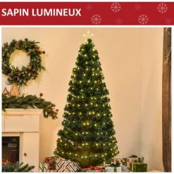 HOMCOM Sapin De Noël Artificiel Lumineux Fibre Optique LED Multimode Multicolore + Support Pied Ø 82 X 180H Cm 230 Branches étoile Sommet Brillante Vert - Vert 11 HOMCOM Sapin De Noël Artificiel Lumineux Fibre Optique LED Multimode Multicolore + Support Pied Ø 82 X 180H Cm 230 Branches étoile Sommet Brillante Vert - Vert -France HOMCOM Soldes 2022 9588959 5