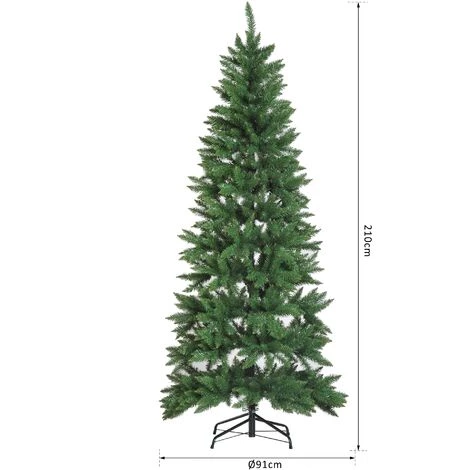 HOMCOM Sapin De Noël Artificiel Ø 91 X 210H Cm 865 Branches épines Imitation Nordmann Grand Réalisme Vert - Vert 5 HOMCOM Sapin De Noël Artificiel Ø 91 X 210H Cm 865 Branches épines Imitation Nordmann Grand Réalisme Vert - Vert – Image 3