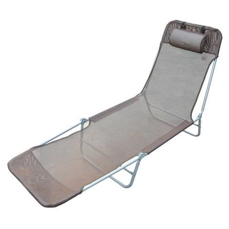 HOMCOM Chaise Longue Pliante Bain De Soleil Inclinable Transat Textilène Lit Jardin Plage 182L X 56l X 24,5H Cm Chocolat - Marron 3 HOMCOM Chaise Longue Pliante Bain De Soleil Inclinable Transat Textilène Lit Jardin Plage 182L X 56l X 24,5H Cm Chocolat - Marron