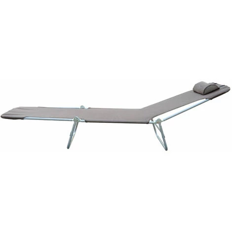 HOMCOM Chaise Longue Pliante Bain De Soleil Inclinable Transat Textilène Lit Jardin Plage 182L X 56l X 24,5H Cm Chocolat - Marron 7 HOMCOM Chaise Longue Pliante Bain De Soleil Inclinable Transat Textilène Lit Jardin Plage 182L X 56l X 24,5H Cm Chocolat - Marron – Image 5