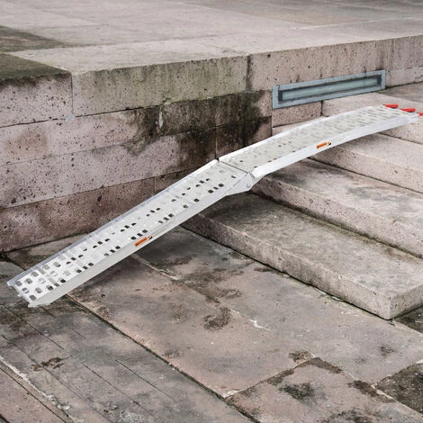 HOMCOM Rampe De Chargement Pliable Pour Tous Les Motos, Quad Aluminium Argent - Argent 4 HOMCOM Rampe De Chargement Pliable Pour Tous Les Motos, Quad Aluminium Argent - Argent – Image 2